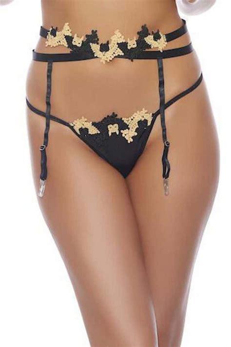 Obey Me Embroidered Garter Belt Popsi Lingerie Undissimo