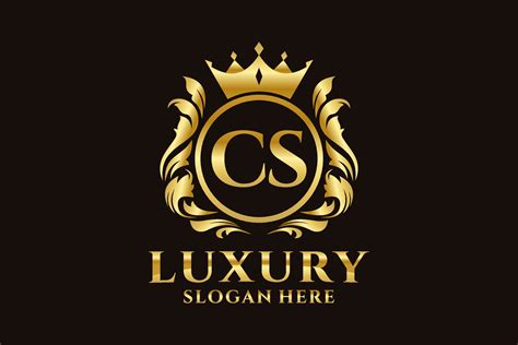 Initial CS Letter Royal Luxury Logo Template In Vector Art For