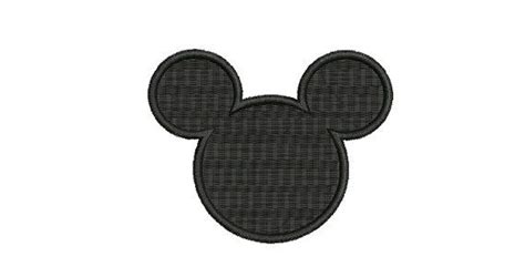 A Mickey Mouse Head Embroidered On A White Background