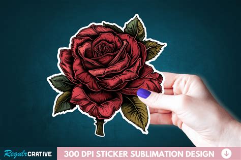 Rose Flower Sticker Printable Clipart Graphic By Regulrcrative