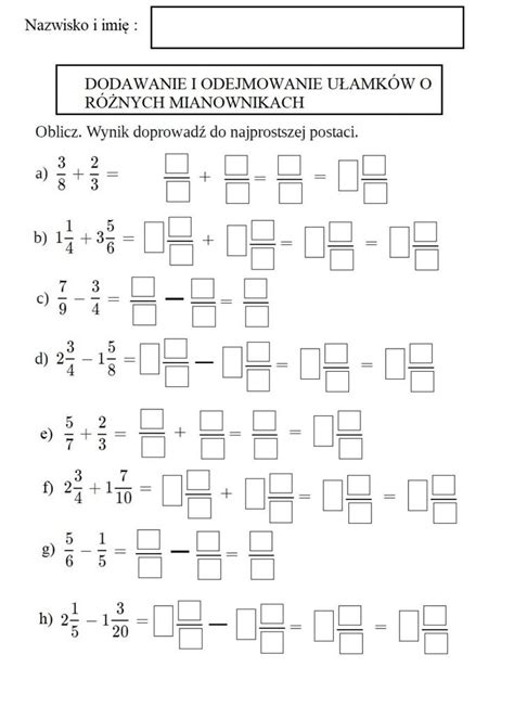 Addition And Subtraction Of Fractions