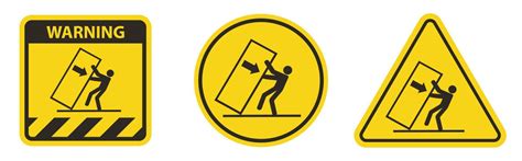 Body Crush Tip Over Hazard Symbol Sign Isolate On White Background