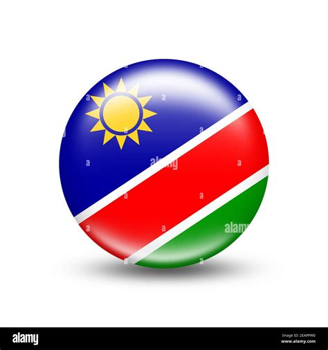 Namibia Country Flag In Sphere With White Shadow Stock Photo Alamy