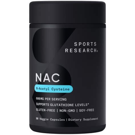 Sports Research NAC N Acetyl L Cysteine 600mg 90 Veggie Capsules