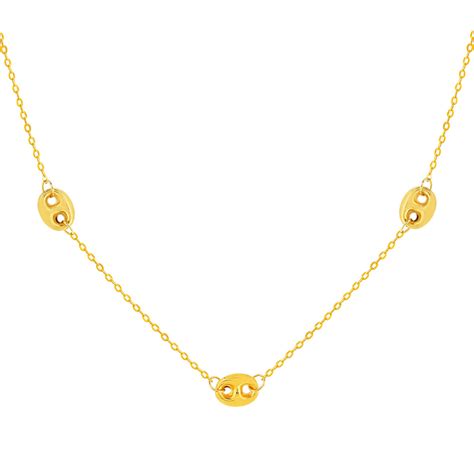 Collier or 375 jaune motif grain de café 45 cm MATY