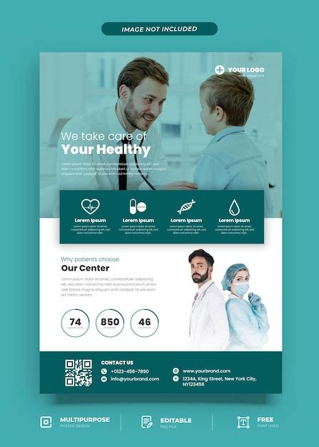 Premium PSD | Healthy Medical Poster Design Template