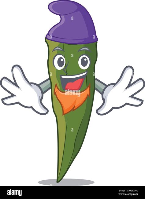 Elf Okra Character Cartoon Style Vector Illustration Stock Vector Image