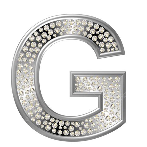 Diamond Character G Alphabet Diamond Clear Silver PNG Transparent