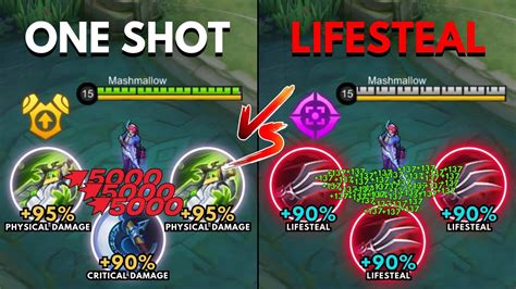 Lesley One Shot Build Vs Lesley Lifesteal Build Youtube