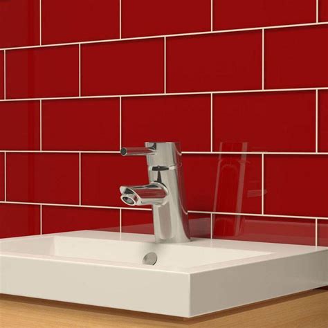 Deep Red Subway Glossy Glass Tile G5922 Shop Oasis Tile