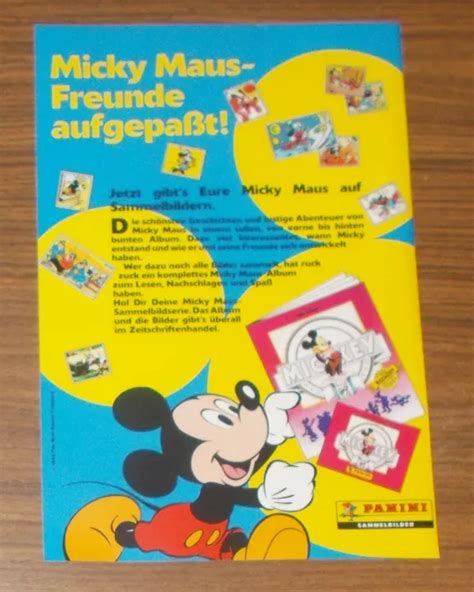 Seltene Werbung Panini Disney S Mickey Micky Maus Stickeralbum Sticker