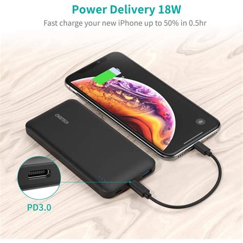 Choetech B627 Portable Powerbank 10000mah 18w Fekete Iponhu