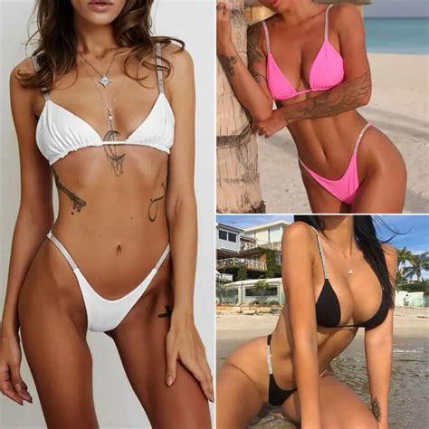 Conjunto De Bikini Brasile O Con Lentejuelas Para Mujer Traje De Ba O