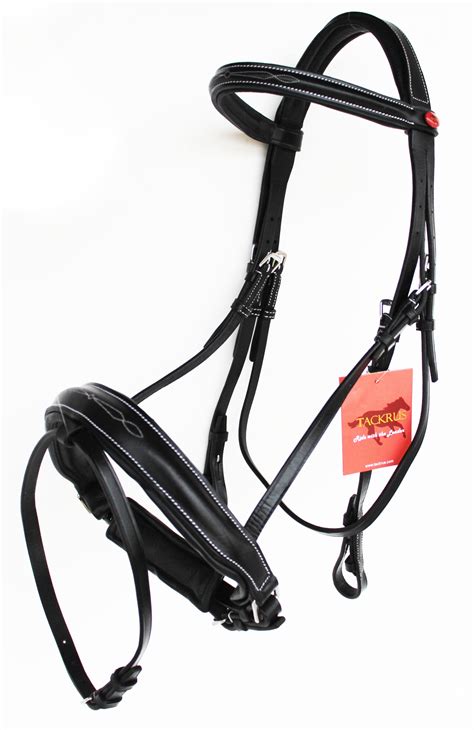 Horse English Padded Leather Adjustable Flash Bridle Reins Full