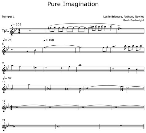 Pure Imagination Sheet Music For Trumpet