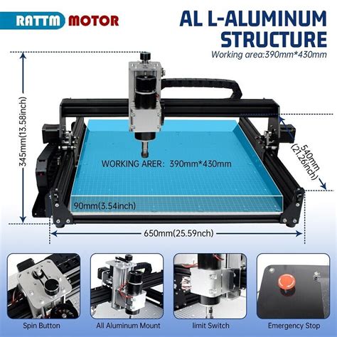 3 Axis 4540 CNC Router 500W Engraving Machine Kit Offline Control 20