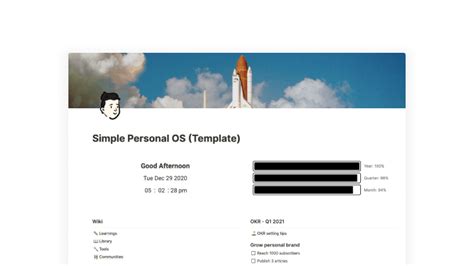 Notion Personal Dashboard Template