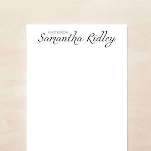 Personalized Notepad Elegant Script Notepad Custom Stationery