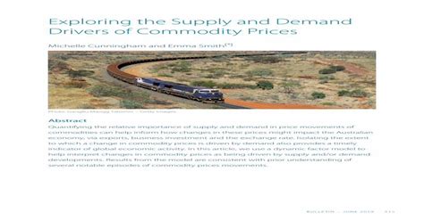 Pdf Exploring The Supply And Demand Drivers Of Commodity Prices · In