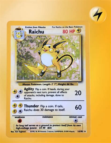 Raichu Base Set 14 102 TCG Coleccionistas