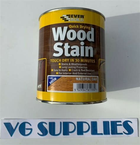 Everbuild Quick Dry Wood Stain 750ml Natural Oak WSTAINSNO07 For