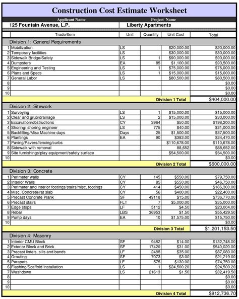 Construction Estimate Template Excel Philippines Sample #3279 ...