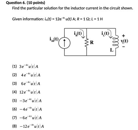 Solved Question 6 10 Points Find The Particular Solution Chegg