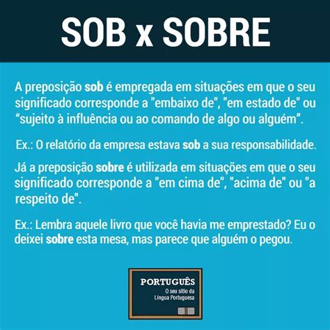 Diferença Entre Sobre E Sob REVOEDUCA