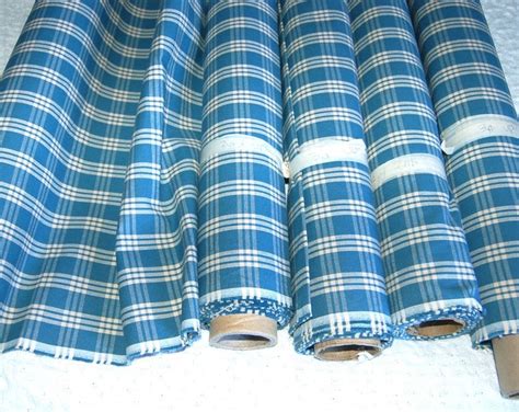 Blue Plaid Upholstery Fabric Yards Sturbridge Plaid Pieces Etsy