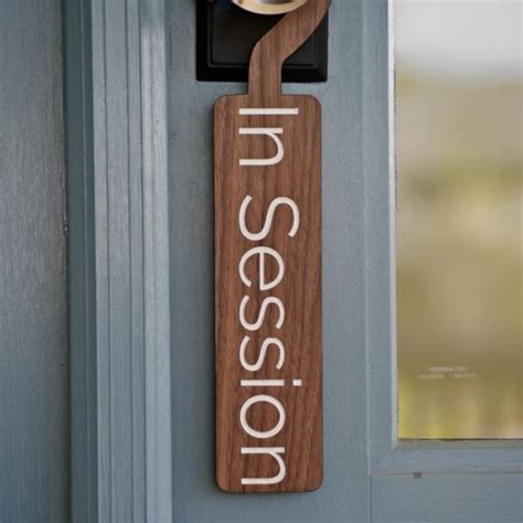 In Session Please Knock Door Hanger Sign Mad Tree Woodcrafts®