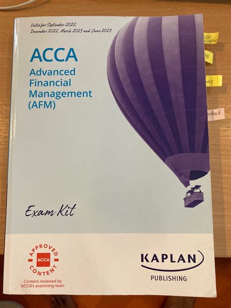 Acca Advanced Financial Management Afm Exam Kit Hobbies