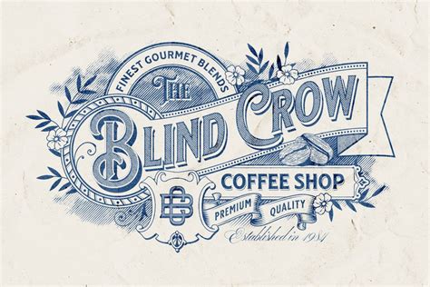 Blind Crow Coffee Shop Vintage Logo Design Template Customize It In