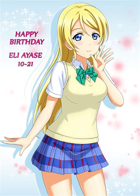 Safebooru 1girl Arjend Ayase Eli Blonde Hair Blue Eyes Blue Skirt Bow