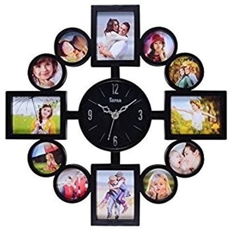 Black Digital Sublimation Wall Hanging Photo Collage Clock For Home At