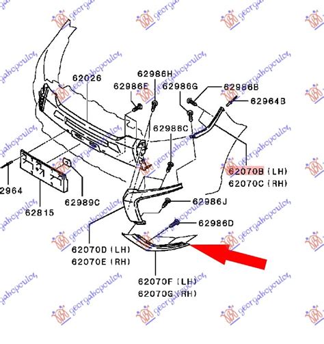 Lajsna Prednjeg Branika Donja Hrom D Mitsubishi Outlander