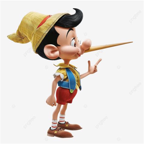 Pinocchio And His Long Nose Or Color Puppet Classic Handmade Png