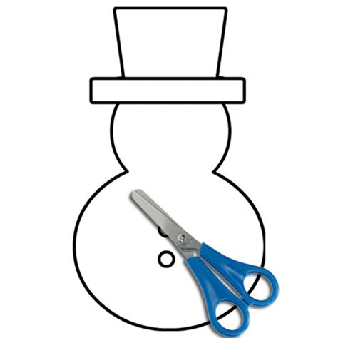 Snowman with hat Craft template | Coloring Page