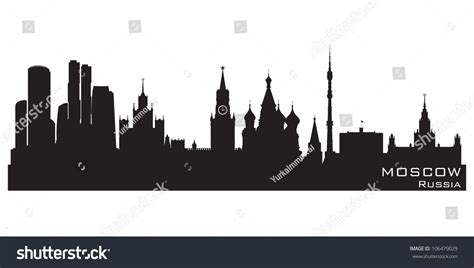 Moscow Russia Skyline Detailed Vector Silhouette 106479029