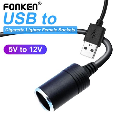 Fonken Car Converter Adapter Wired Controller USB Port 5V To 12V