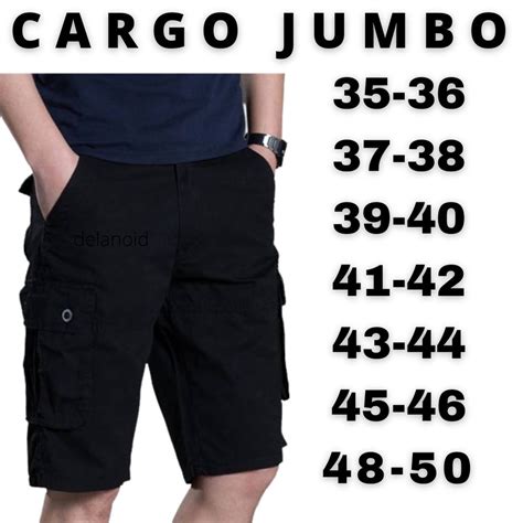 Jual Celana Cargo Pendek Pria Jumbo Big Size Bahan Streetch Melar