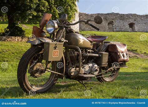 Old Military Motorcycle From Wwii Editorial Stock Photo Image Of