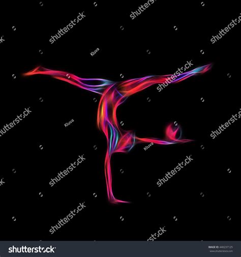 Creative Silhouette Gymnastic Girl Art Gymnastics Stock Illustration