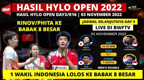 Hasil Hylo Open Hari Ini Day Rinov Phita Menang Hylo Open