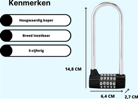 Hangslot Cijferslot Hangcijferslot Met Cijfercode 148mm Zwart