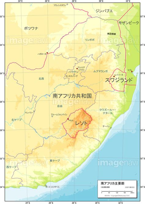 【地域図南アフリカ主要部地勢図】の画像素材19600551 地図素材ならイメージナビ