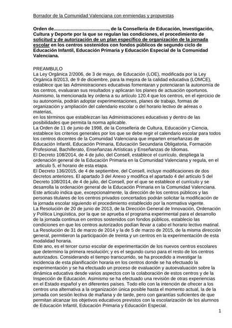 Pdf Orden De De La Conselleria De Educación Investigación