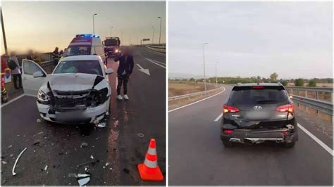 Foto Accident Rutier Pe Autostrada A Dou Ma Ini Au Intrat N