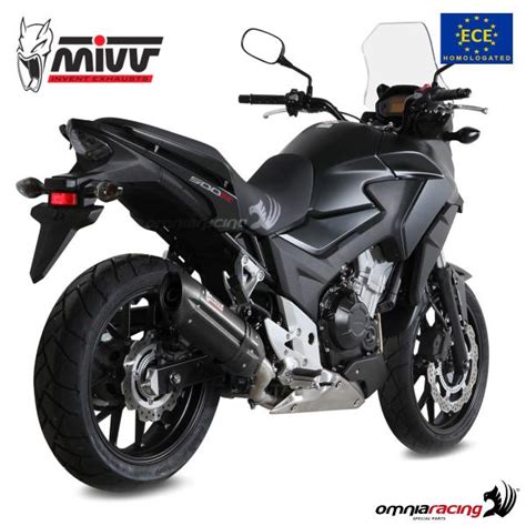 Mivv Exhaust Slip On Suono Approved Black Steel Honda Cb X