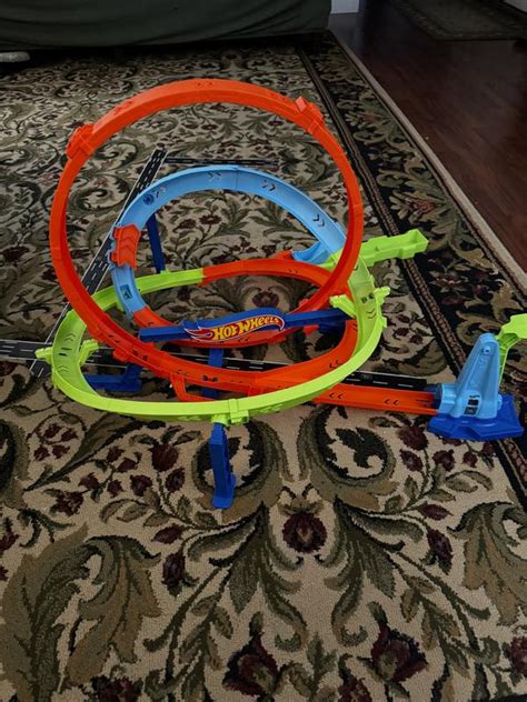 Hot Wheels Action Loop Cyclone Challenge Track Set With 1 64 Scale Toy Car Easy Storage Macy S