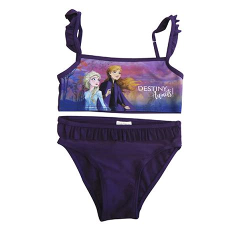 Malla Infantil Bikini Piezas Frozen Talle Violeta Oscuro